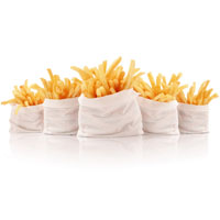 Branded paper packets for french fries