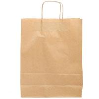 Kraft paper bags with twisted paper handles