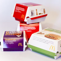 Branded boxes for hamburgers