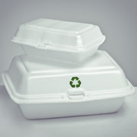 Lunch box made of foamed polystyrene