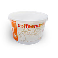 Branded soup containers with lids